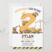 Construction Boy Birthday Invitation Einladung (Vorderseite)