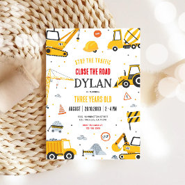 Construction Boy Birthday Invitation Einladung