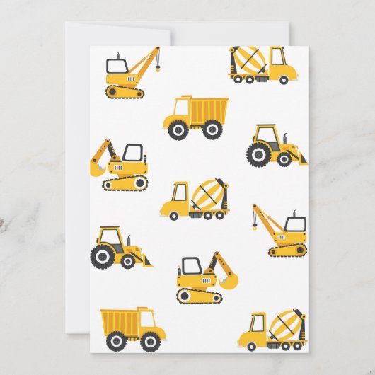 Construction Boy Birthday Invitation Einladung (Rückseite)