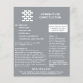 Construction Builder Brick Pattern Grey Flyer (Vorne)
