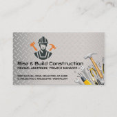 Construction Builder | Hammer Builder Tools Visitenkarte (Vorderseite)
