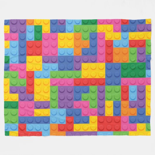 Construction Building Blocks Toy Pattern 2 Fleecedecke (Vorderseite (Horizontal))