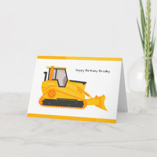 Construction Bulldozer Truck Birthday Card Karte
