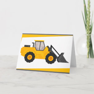 Construction Bulldozer Truck Birthday Karte