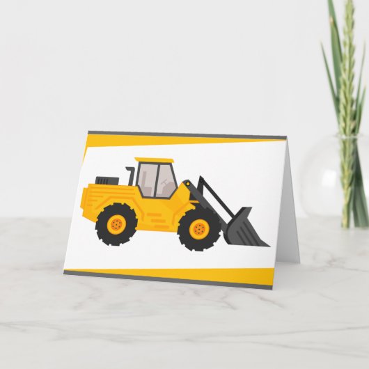 Construction Bulldozer Truck Birthday Karte (Vorderseite)