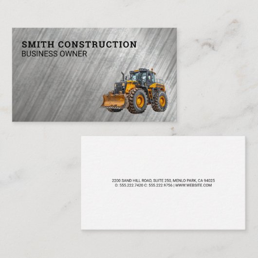 Construction Bulldozer | Visitenkarte (Vorne/Hinten)