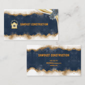 Construction Carpenter Wooden dark rustic timber Visitenkarte (Vorne/Hinten)