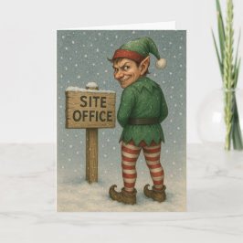 Construction Christmas card - naughty elf! Karte