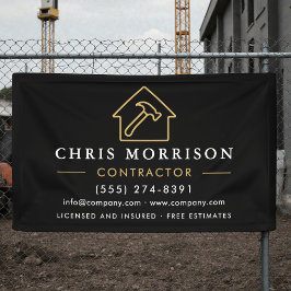 Construction Company Black Gold Banner