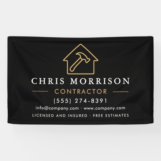 Construction Company Black Gold Banner (Horizontal)