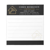 Construction Company Black Gold Notepad Notizblock (Vorderseite)