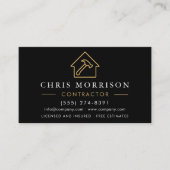 Construction Company Black Gold QR Code Visitenkarte (Vorderseite)