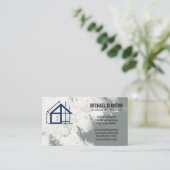 Construction Contractor | Blue Collar Visitenkarte (Stehend Vorderseite)