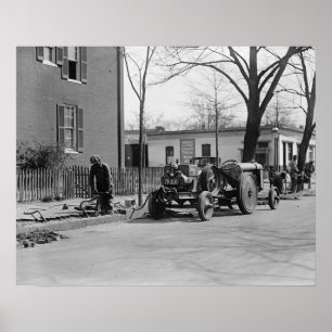 Construction Crew, 1925. Vintage Photo Poster