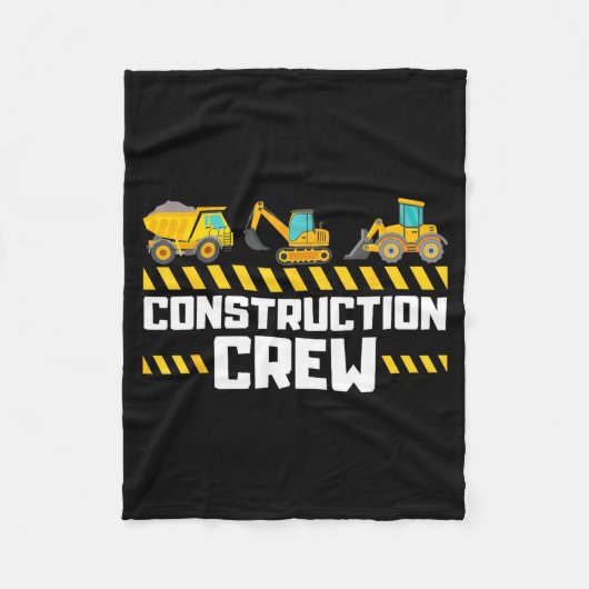 Construction Crew Worker Excavator Boys Girls Kids Fleecedecke (Vorderseite)