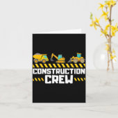 Construction Crew Worker Excavator Boys Girls Kids Karte (Gelbe Blume)