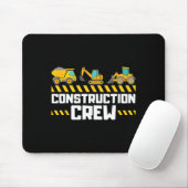 Construction Crew Worker Excavator Boys Girls Kids Mousepad (Mit Mouse)