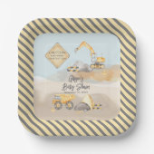 Construction Dump Truck Boy Baby Shower Pappteller (Vorderseite)
