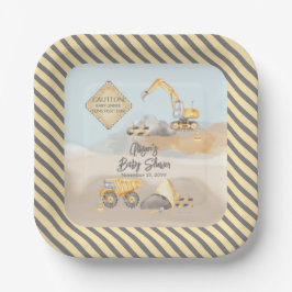 Construction Dump Truck Boy Baby Shower Pappteller