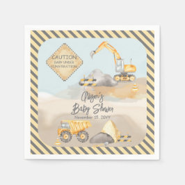 Construction Dump Truck Boy Baby Shower Serviette