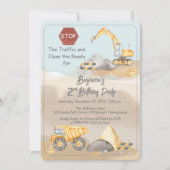 Construction Dump Truck Boy's 2nd Birthday Party Einladung (Vorderseite)