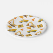 Construction Dump Truck Kids Any Age Birthday Pappteller (Schrägansicht)