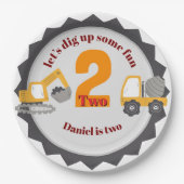 Construction Dump Truck Pappteller (Vorderseite)