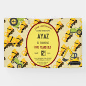 Construction Dump Truck Party Boy Birthday  Banner (Horizontal)