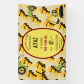 Construction Dump Truck Party Boy Birthday  Banner (Vertikal)