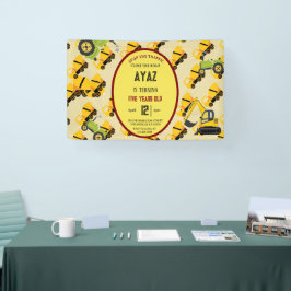 Construction Dump Truck Party Boy Birthday  Banner