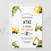 Construction Dump Truck Party Boy Birthday  Einladung (Vorderseite)