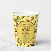 Construction Dump Truck Party Boy Birthday  Paper Pappbecher (Rückseite)