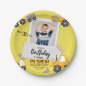 Construction Dump Truck Party Boy Birthday  Pappteller (Vorderseite)