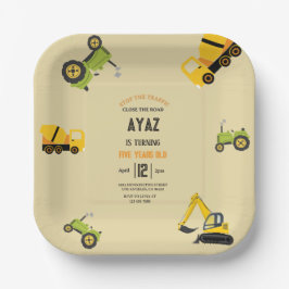 Construction Dump Truck Party Boy Birthday  Pappteller