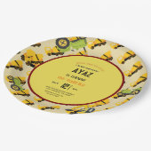 Construction Dump Truck Party Boy Birthday  Pappteller (Schrägansicht)