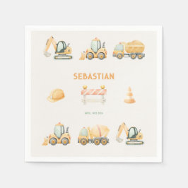 Construction Dump Truck Party Boys Birthday Serviette