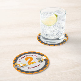 Construction Dump Truck Runder Pappuntersetzer