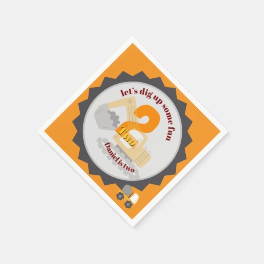 Construction Dump Truck Serviette (Ecke)