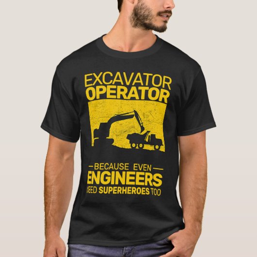 construction equipment men kids heavy equipment op T-Shirt (Vorderseite)