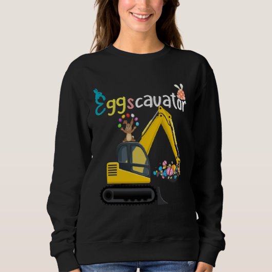 Construction Excavator Easter Day Egg Hunt for Boy Sweatshirt (Vorderseite)