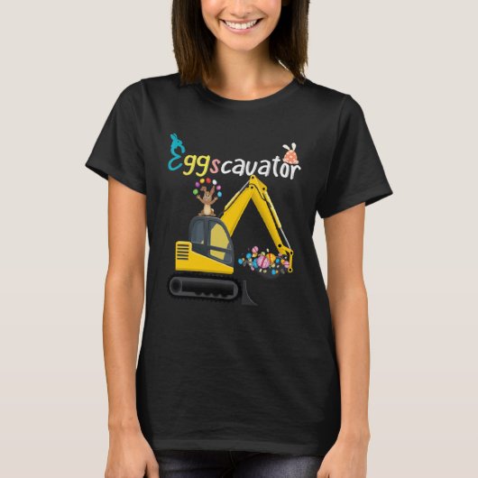 Construction Excavator Easter Day Egg Hunt for Boy T-Shirt (Vorderseite)