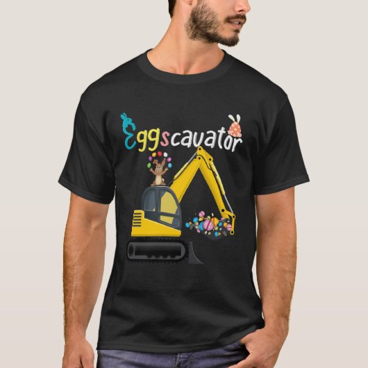 Construction Excavator Easter Day Egg Hunt for Boy T-Shirt (Vorderseite)