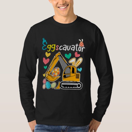 Construction Excavator Easter Day Egg Hunt for Boy T-Shirt (Vorderseite)