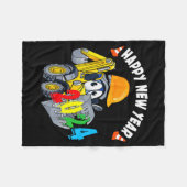 Construction Excavator Happy New Year 2024 For Boy Fleecedecke (Vorderseite (Horizontal))