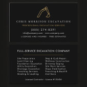 Construction Excavator Heavy Equipment Services Visitenkarte