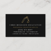 Construction Excavator Heavy Equipment Services Visitenkarte (Vorderseite)