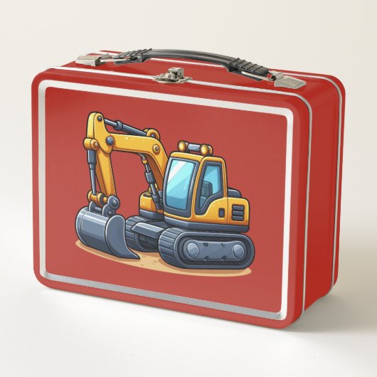 Construction/Excavator  Metall Brotdose (Vorderseite)