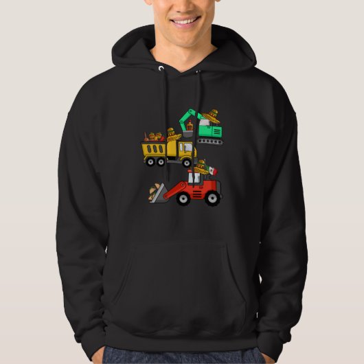 Construction Excavator Taco Mexican Crane Cinco De Hoodie (Vorderseite)