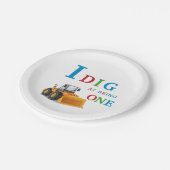 Construction first Birthday I Dig Being One Pappteller (Schrägansicht)