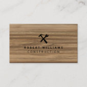 Construction Handyman Tools QR Code Wood Visitenkarte (Vorderseite)